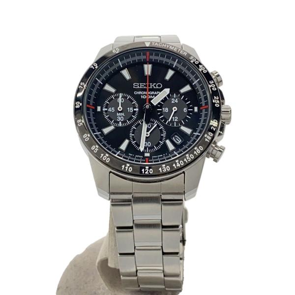 SEIKO◇クロノグラフクォーツ腕時計/アナログ/WHT/SLV/6T63-00D0