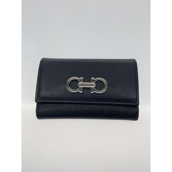 Salvatore Ferragamo◇キーケース/PVC/BLK/無地/メンズ/22-B853