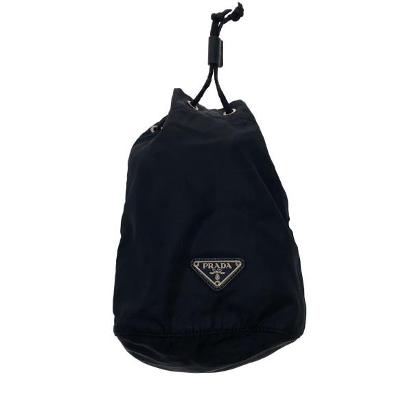 【美品】PRADA ブラック 巾着バッグ 中古・古着通販】PRADA (プラダ) 巾着バッグ ブラック｜ブランド