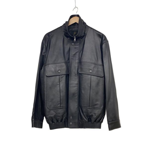 HYSTERIC GLAMOUR◇ラムレザーオーバーサイズブルゾン/M/羊革/BLK/無地