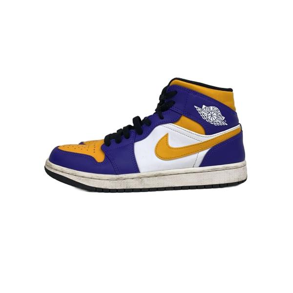 NIKE◆Nike Air Jordan 1 Mid Lakers/25cm/PUP/DQ8426-517//