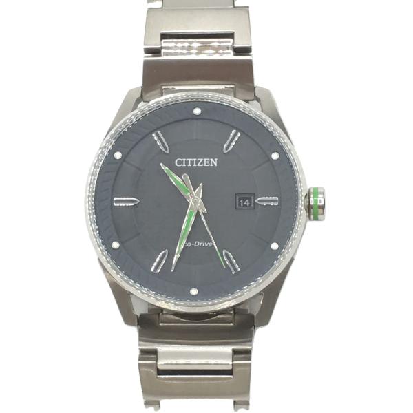 CITIZEN◆ソーラー腕時計/アナログ/ステンレス/GRY/SLV/E111-S108713