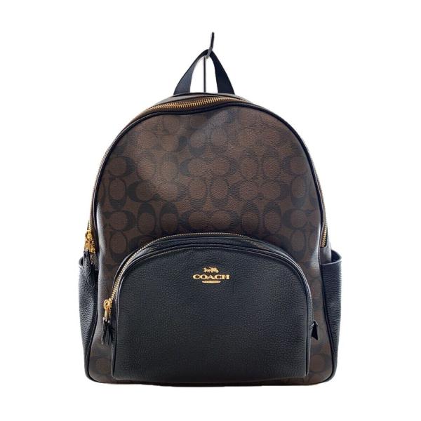 COACH / ラージ コート バックパック・シグネチャー キャンバス/リュック/PVC/BRW/総柄/6495 COACH◇ラージ コート バックパック・シグネチャー キャンバス