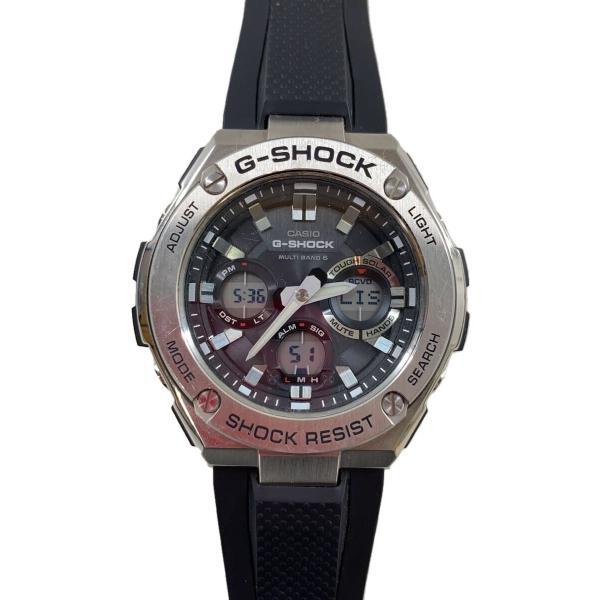CASIO◇ソーラー腕時計・G-SHOCK/デジアナ/ラバー/SLV/BLK/SS/GST-W110