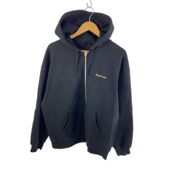 Supreme◇25SS/Crest Zip Up Hooded Sweatshirt/XL/コットン/BLK