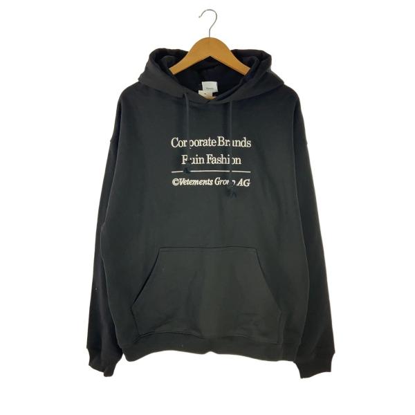 VETEMENTS◇パーカー/M/コットン/BLK/UE63TR320P : セカンドストリート