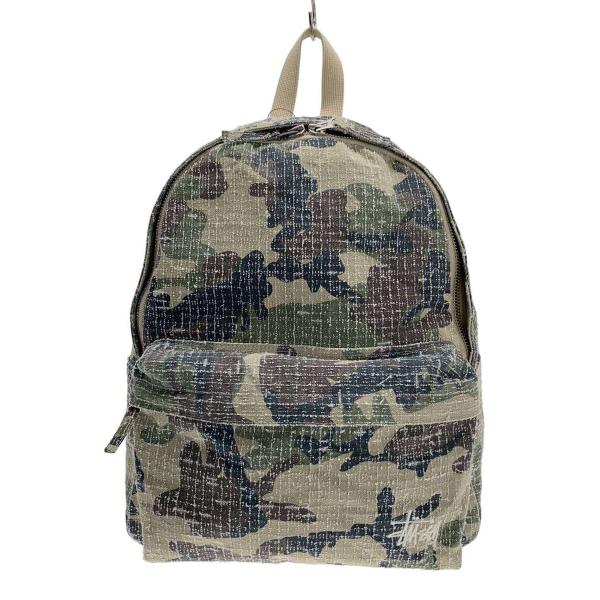 STUSSY◇リュック/コットン/GRN/カモフラ/134265 : セカンドストリート