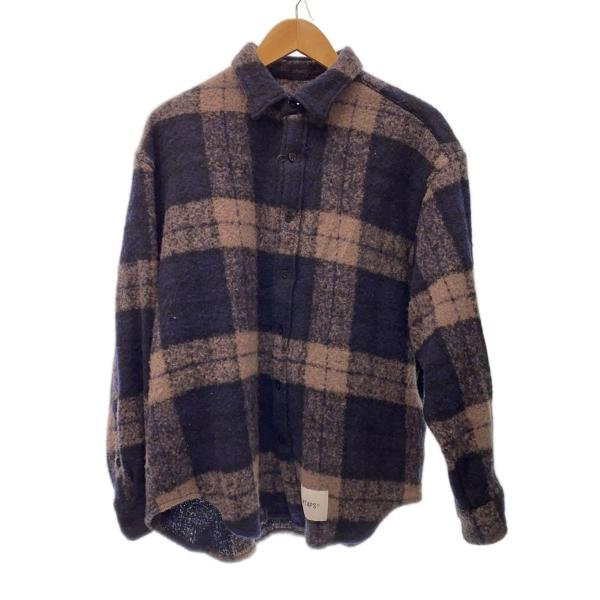 WTAPS◇TXT 02 LS WONY TWEED TEXTILE/長袖シャツ/2/ウール/BLU