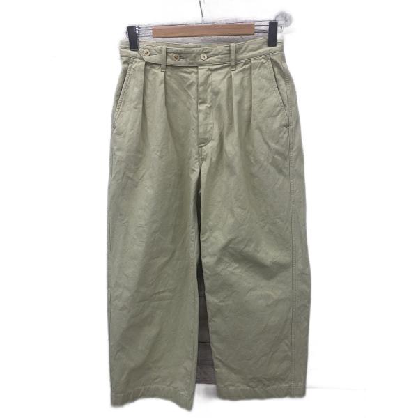ULTERIOR◇備前ギャバジン タックパンツ/ボトム/3/コットン/GRN/EUPT42