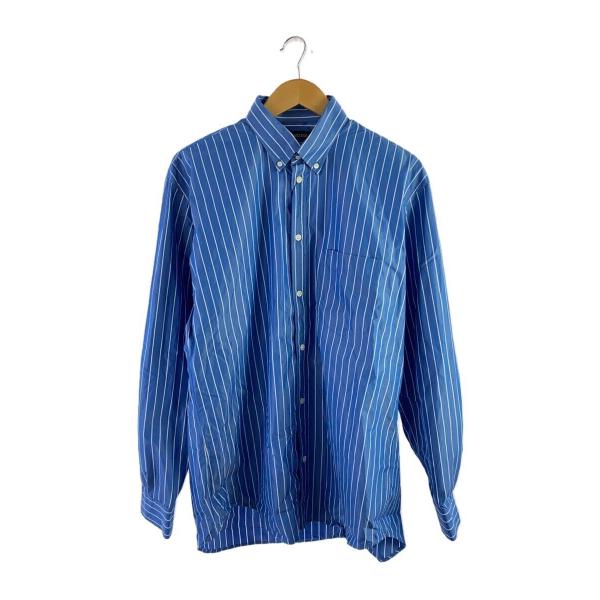 BALENCIAGA◇19ss バックロゴプリントストライプ長袖シャツ/38