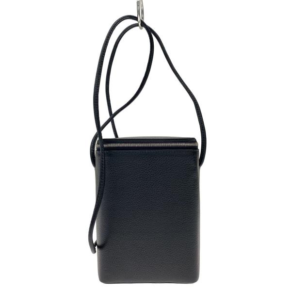 Aeta◇BOX SHOULDER/リングジップ/ショルダーバッグ/レザー/BLK