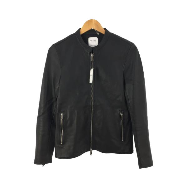 UNITED TOKYO◆ラムレザーシングルライダース/406152001/レザージャケット・ブルゾン/1/羊革/BLK