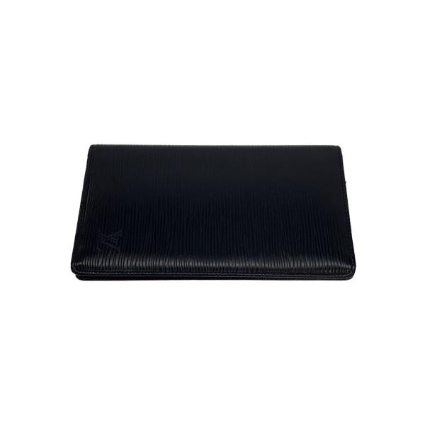 LOUIS VUITTON◇ポルト・カルト・クレディ・円_エピ_BLK/レザー/BLK