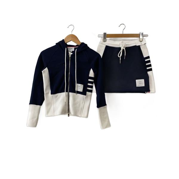 【未使用に近い】THOM BROWNE 23SS ボートネックシェルトップ 36 THOM BROWNE. NEW YORK◇26SS/セットアップ/36/コットン/NVY/fjk130a