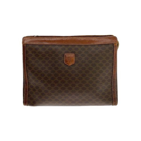 CELINE◇マカダム柄/クラッチバッグ/PVC/BRW/総柄 : セカンド