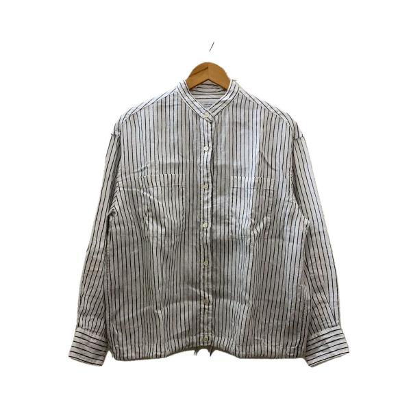 FRAMeWORK / 長袖シャツ/--/リネン/WHT/ストライプ/24-050-220-6022-2-0 FRAMeWORK◇フレンチリネンドロストシャツ/FREE/リネン/WHT/ストライプ