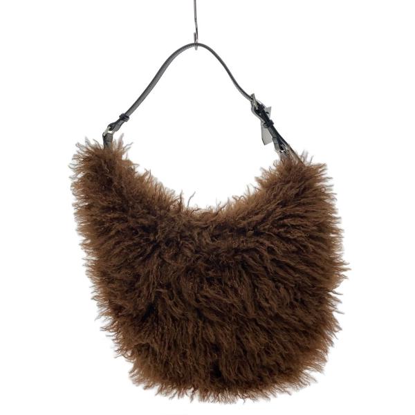 ZARA フェイクファーショルダーバッグ ZARA◇ショルダーバッグ/フェイクファー/BRW/無地/6868/410/700