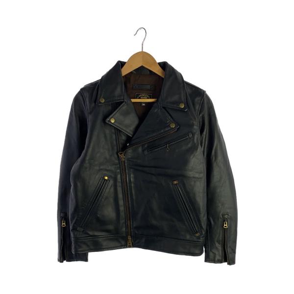 vin and age leathers/ダブルライダースジャケット/36/レザー/ブラック