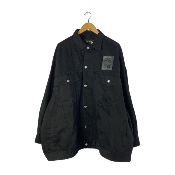 RAF SIMONS◇OVERSIZED SOLEMN-X DENIM JACKET/Gジャン/M/コットン/BLK