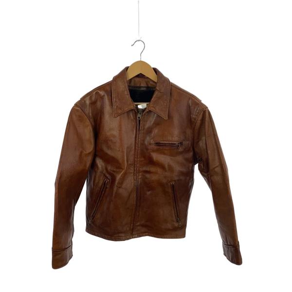 Schott◇ライナー付きシングルライダースジャケット/42/牛革/BRW/経年