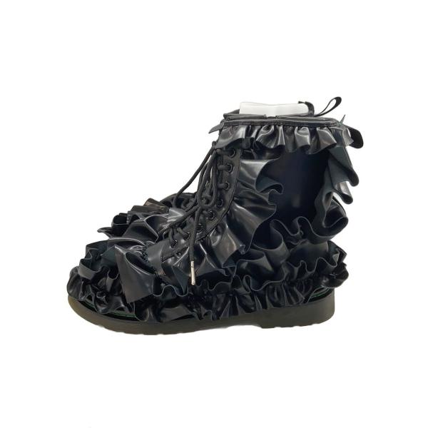 MADARANINGEN/Ruffle Boots/27.5cm/BLK/レザー/PZMN-0440-27