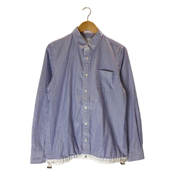 sacai◇Cotton Shirt ドローコード/長袖シャツ/1/コットン/ブルー
