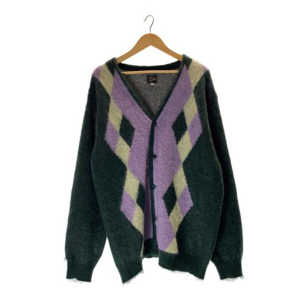 Needles◇Mohair Cardigan Diamond/モヘアカーディガン/L/グリーン/総