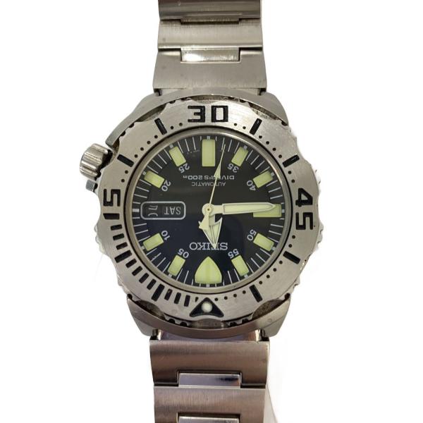 SEIKO◇ブラックモンスター/自動巻腕時計/アナログ/ステンレス/BLK/SLV