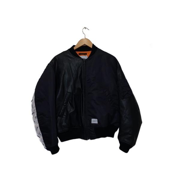 WTAPS◇19AW/×NEIGHBORHOOD/W1 VE JACKET /1/ナイロン/BLK/192BRNHD