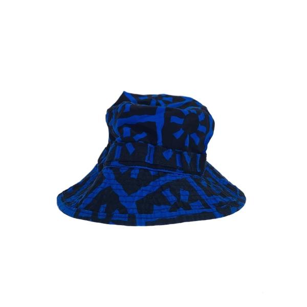 Supreme◇USA製/紙タグ/バケットハット/--/コットン/BLU/総柄/幾何学