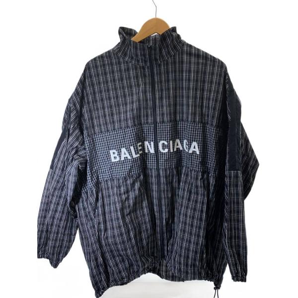 BALENCIAGA◇ナイロンジャケット/46/ナイロン/BLK/ストライプ