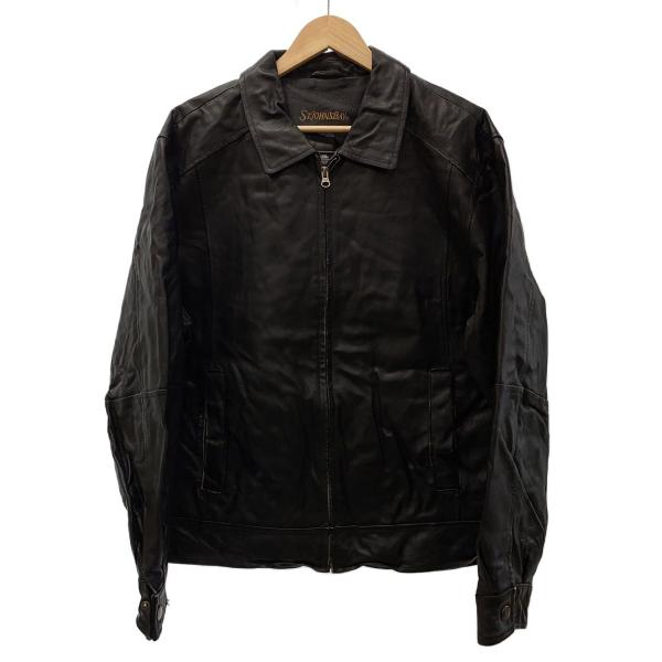 ST JOHN'S BAY◇90s/襟付/ジップアップ/レザージャケット/ブルゾン/L