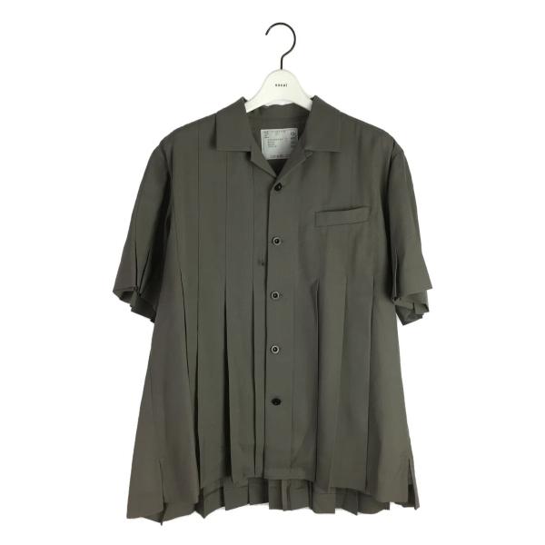 sacai◇23SS Suiting Shirt/半袖シャツ/1/ポリエステル/カーキ/23 
