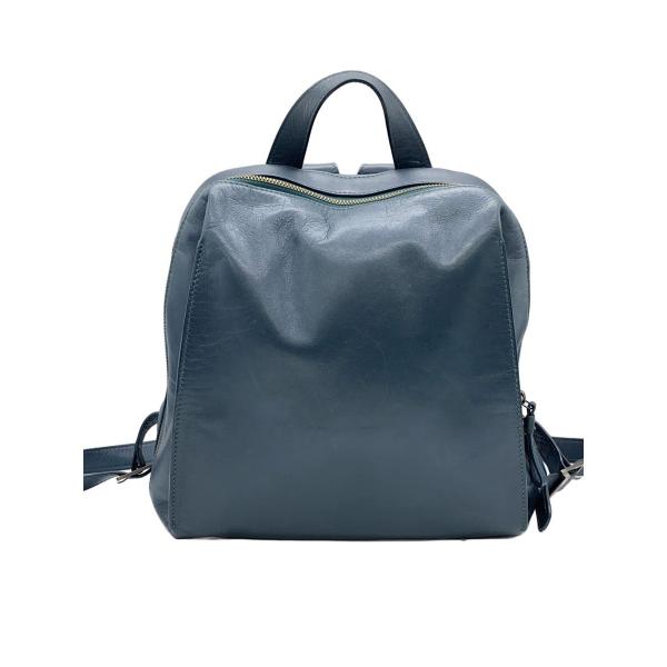 MOTHERHOUSE / リュック/レザー/NVY/無地/カゼマトウ バックパック M/内側に汚れ有 MOTHERHOUSE◇カゼマトウバックパックM/リュック/レザー/GRN/スレ傷