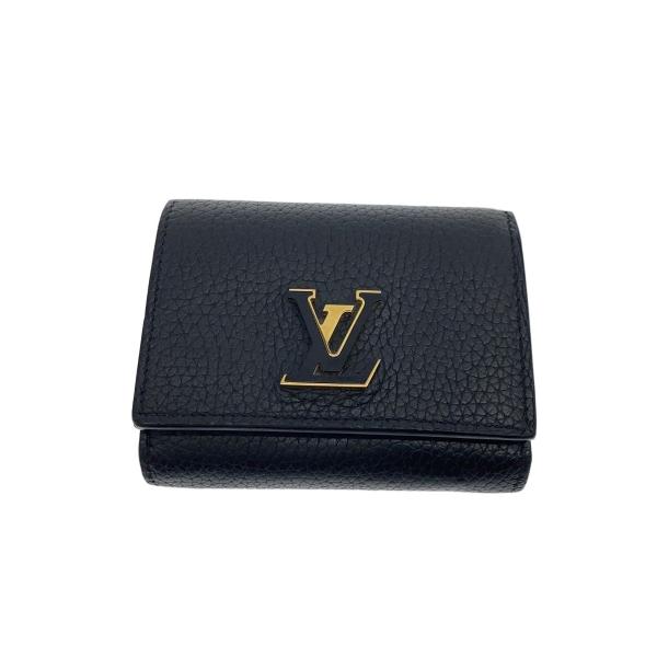 LOUIS VUITTON◇ポルトフォイユ カプシーヌ/タイニー/財布/レザー/BLK