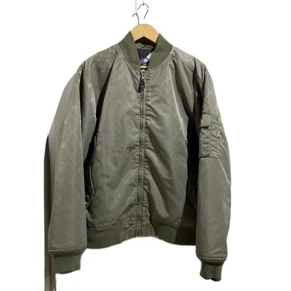 STUSSY◇25周年/ma1/フライトジャケット/L/ナイロン/KHK : セカンド