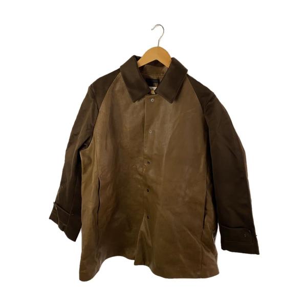 OMAR AFRIDI◇21AW/CAR COAT/袖切替/カーコート/44/馬革/CML/無地