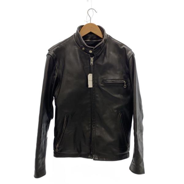 Schott◇シングルライダースジャケット/38/--/BLK/無地/641/ボア