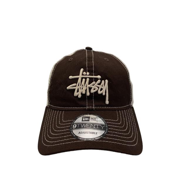 【極美品】24SS STUSSY コーデュロイ キャップ キャメル 刺繍ロゴ STUSSY◇24SS/9Twenty Basic Trucker/ロゴ刺繍メッシュトラッカー