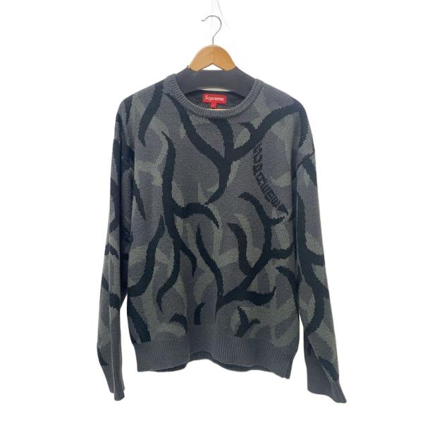 最終値下げ　Supreme トライバルカモ　　ニット　セーター Supreme◇19AW/Tribal Camo Sweater/トライバルカモセーター/L/グレー