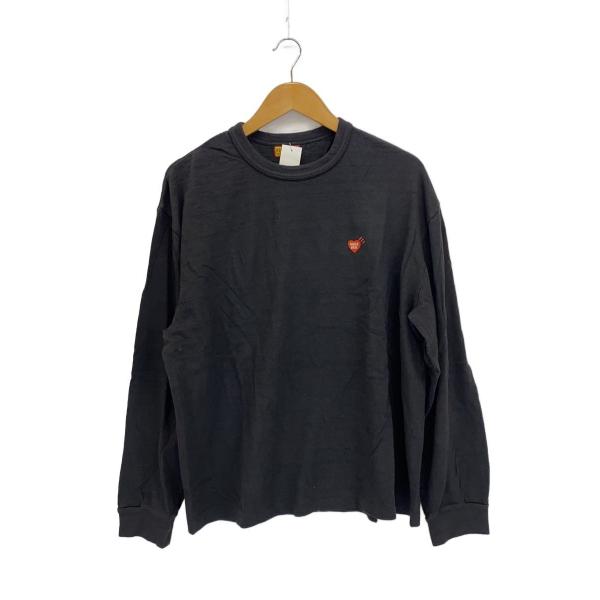 HUMAN MADE◇GRAPHIC L/S T-SHIRT/スラブ編みハートロゴバックプリント