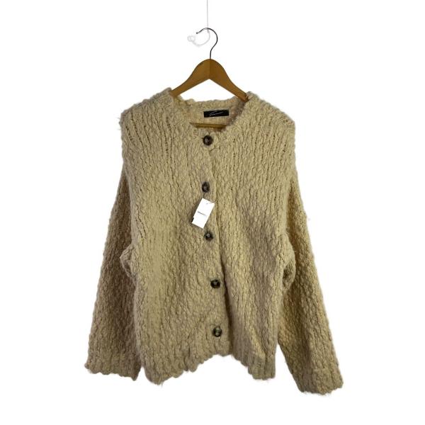STUNNING LURE◇スラブ フェザー カーディガン/M/ウール/IVO