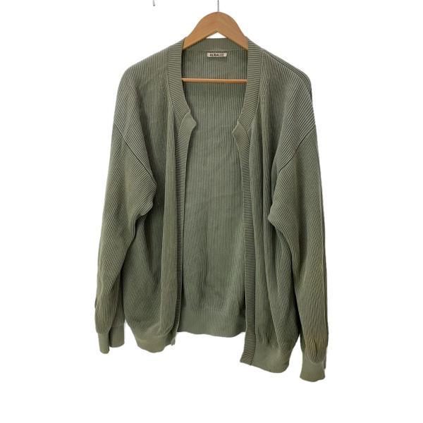 AURALEE◇SUPER HARD TWIST RIB KNIT Cカーディガン(厚手)/--/コットン