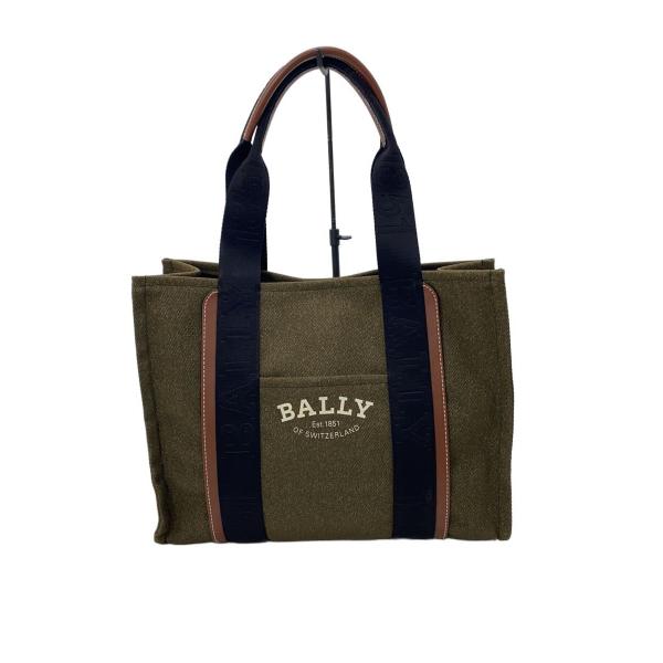 BALLY◇トートバッグ/キャンバス/KHK/ロゴキャンンバス : セカンド