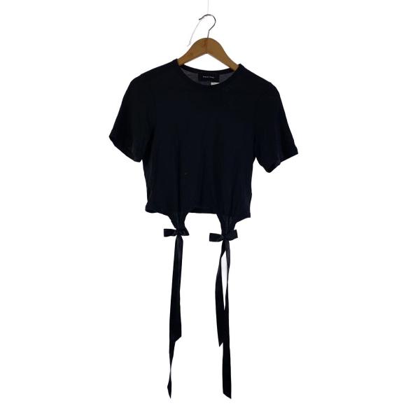 SIMONE ROCHA◇リボンディティールTシャツ/S/--/BLK : セカンド
