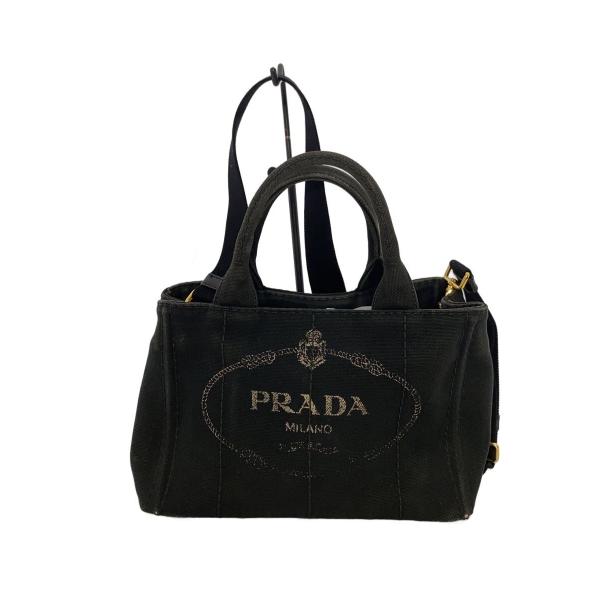 PRADA◇カナパ/ショルダーバッグ/1BG439/底鋲付/2WAY/ブラック