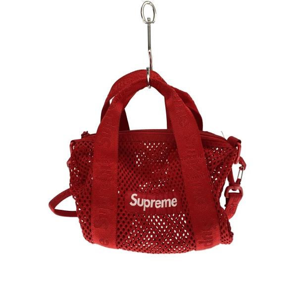 Supreme◇ショルダーバッグ/ポリエステル/RED/25SS/MESH MINI DUFFLE