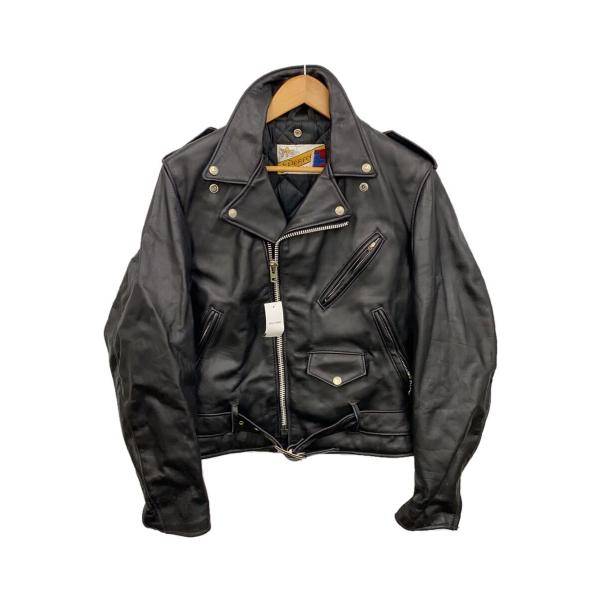 Schott◇PERFECTO/バイクタグ/ダブルライダースジャケット/38/レザー