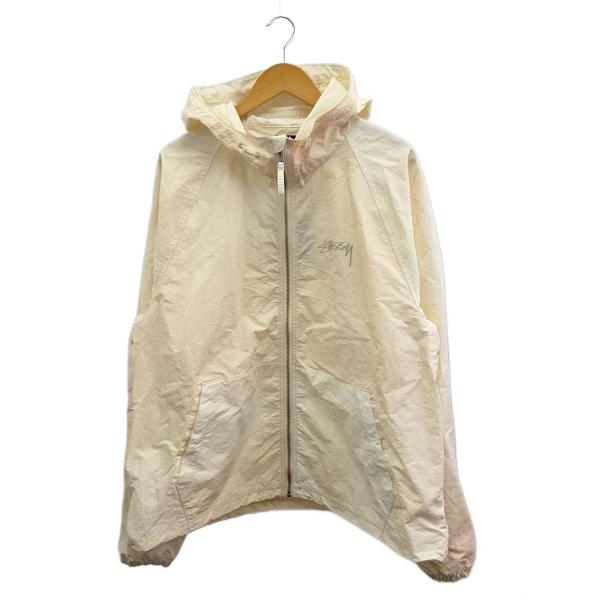 【USA製】 Stussy アイボリー スウィングトップ ジャケット STUSSY◇BEACH SHELL WAVE DYE/ジャケット/XL/ナイロン/アイボリー