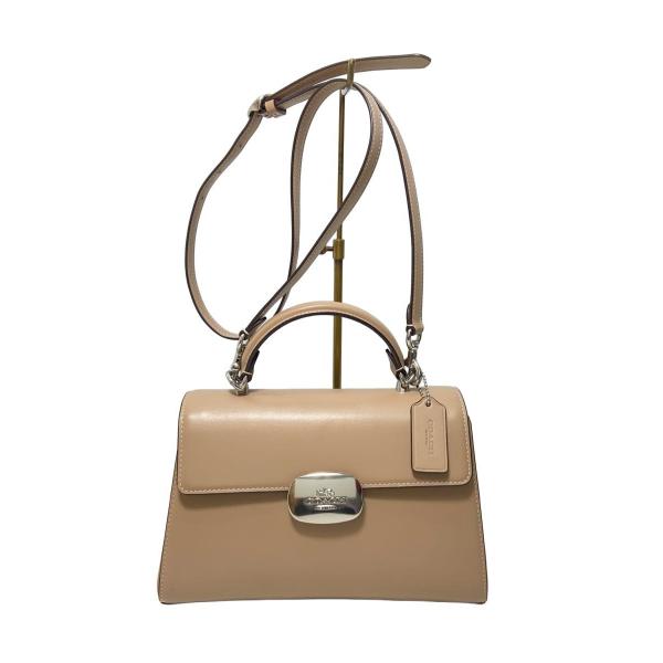 COACH◇エライザ トップ ハンドル バッグ/ハンドバッグ/レザー